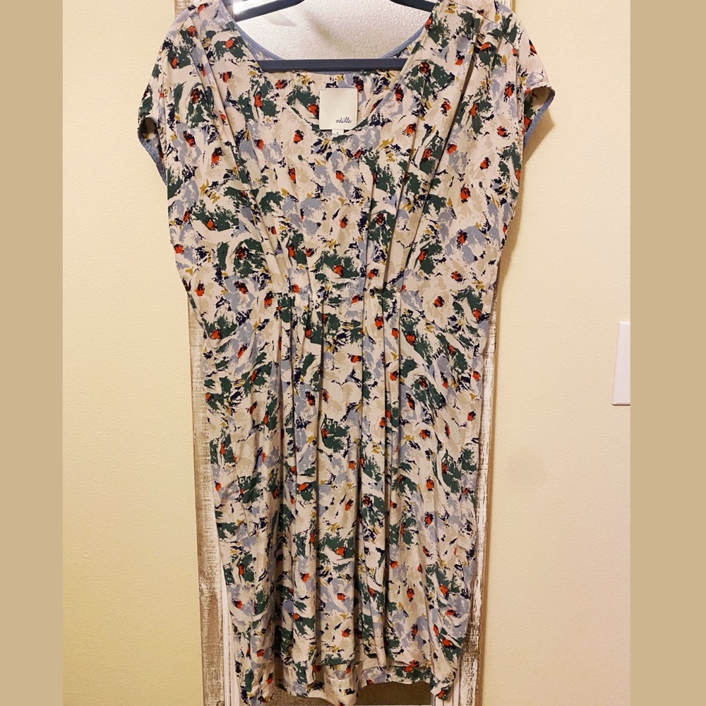 Anthropologie Odille Multi-Color Silk Dress